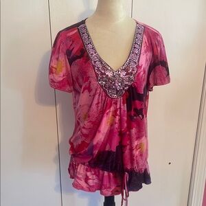 Pink Floral Women's Top